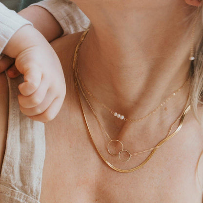 Pearl Linked Necklace| 3, 4, or 5 Pearls | 14kt Gold Fill