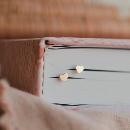 Tiny Heart Studs | 14kt Gold Fill