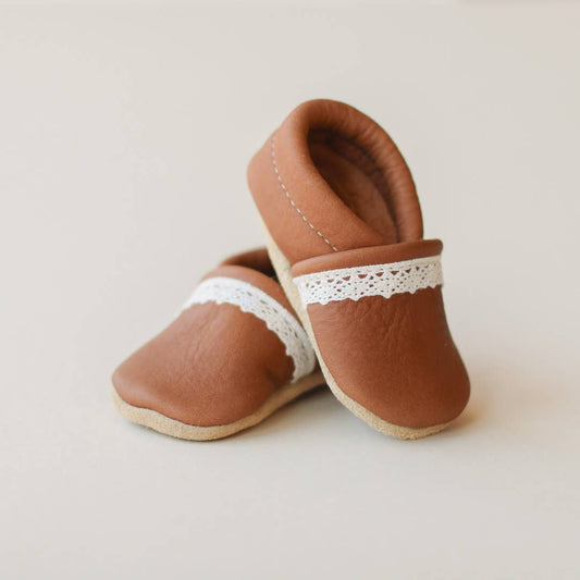 Baby Girl Baby Moccs in Walnut