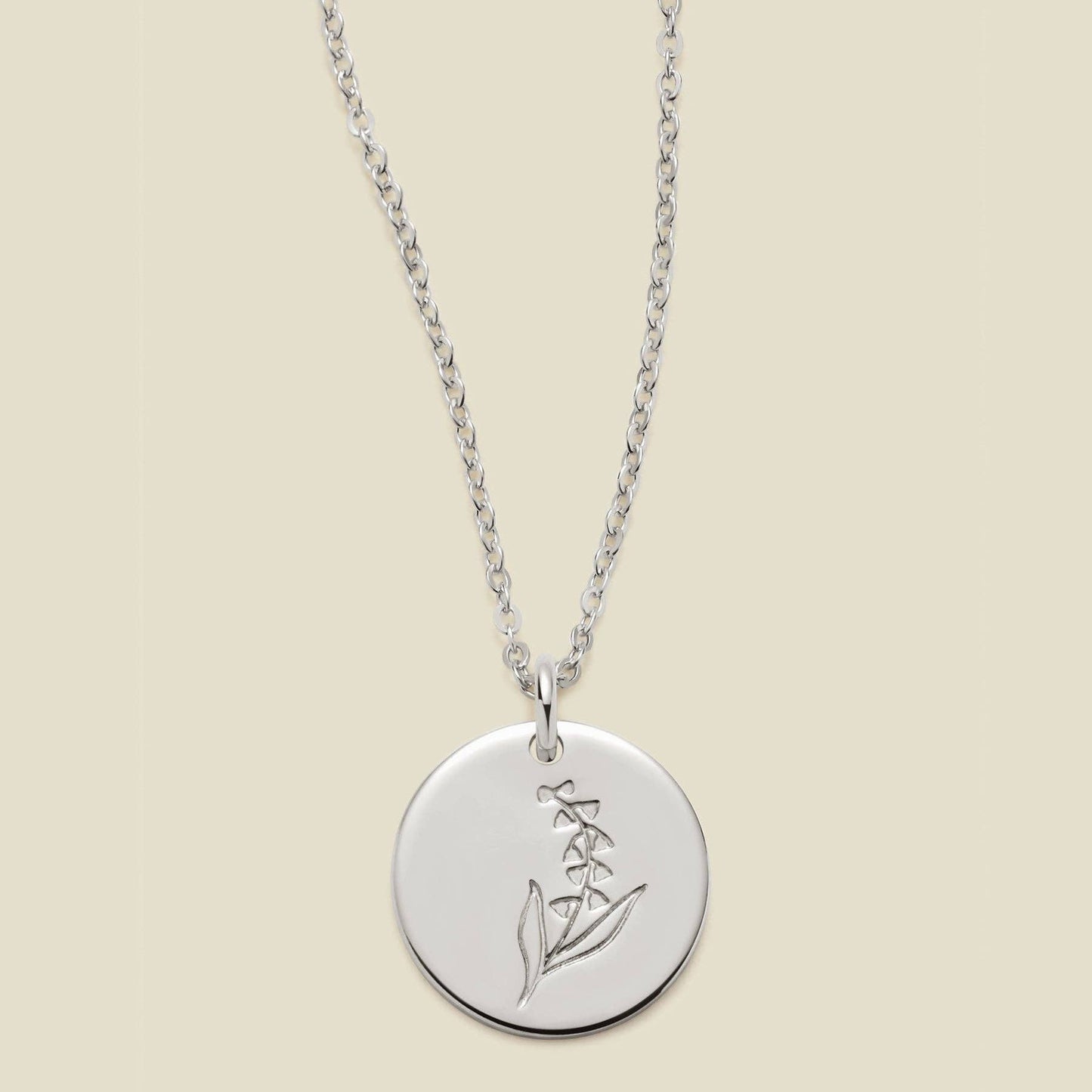 Birth Flower Necklace, 1/2"