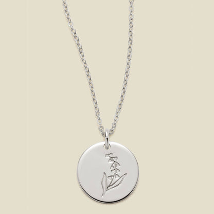 Birth Flower Necklace, 1/2"