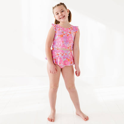 Two-Piece Skirted Swimsuit | Floral