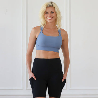 Chloé 4 Running Nursing & Pumping Sports Bra | Ribbed Lint Stone