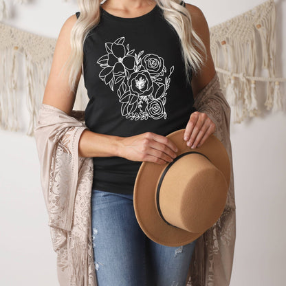 Wisconsin Floral Racerback Tank Top