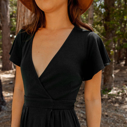 Ruffle Wrap Organic Dress | Eclipse