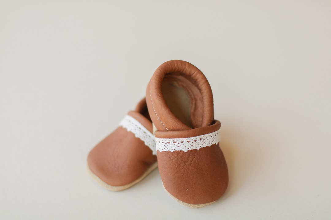 Baby Girl Baby Moccs in Walnut