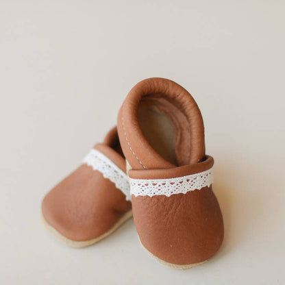 Baby Girl Baby Moccasins, Walnut