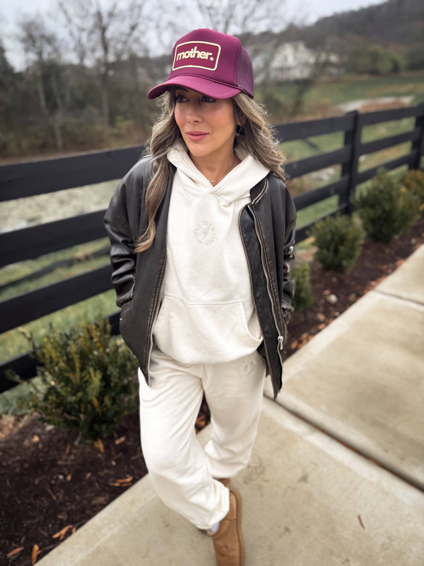 Strong as a mother® embroidered hoodie