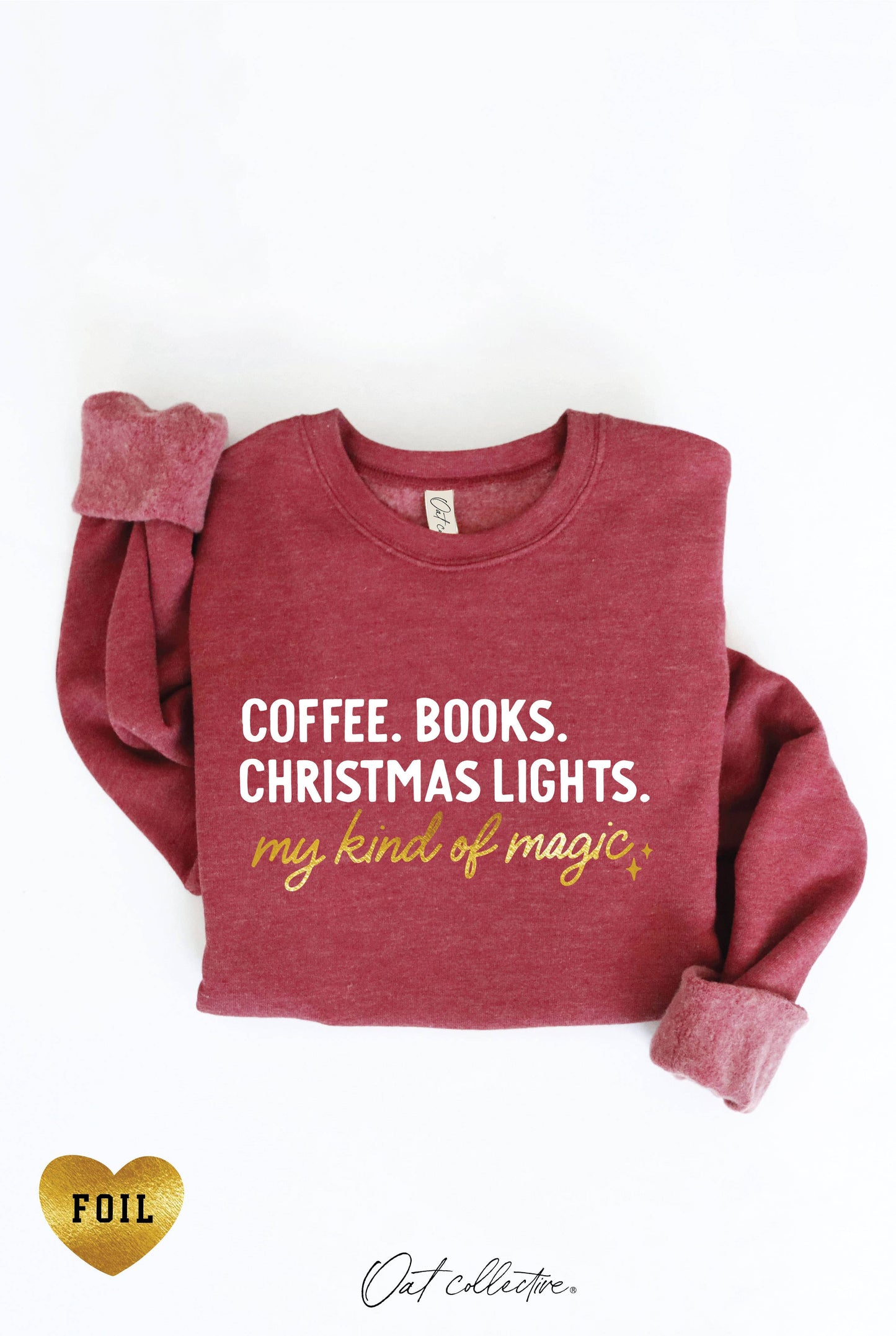 Coffee, Books, and Christmas Lights Sweatshirt