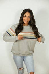 Six Stripe Invisible Zip Breastfeeding Sweatshirt