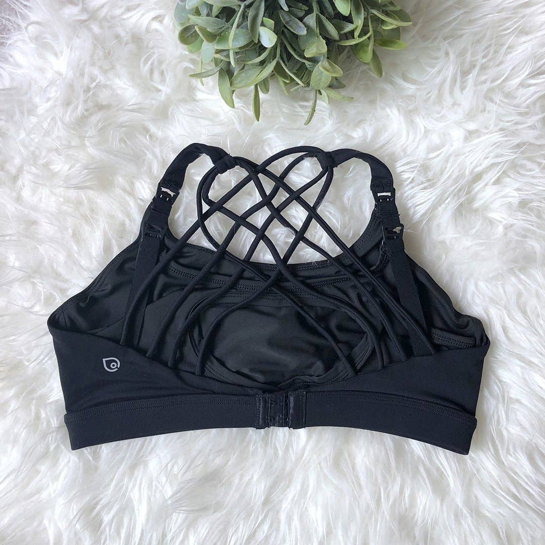 Océane 4 - Medium Support Nursing & Hands Free Pumping Sports Bra | Noir