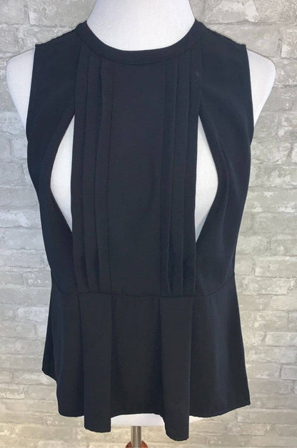 Pleated Peplum Nursing Tank Top | Black
