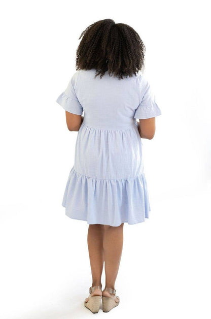 Nursing Dress With Pockets | Bell Sleeve | Periwinkle