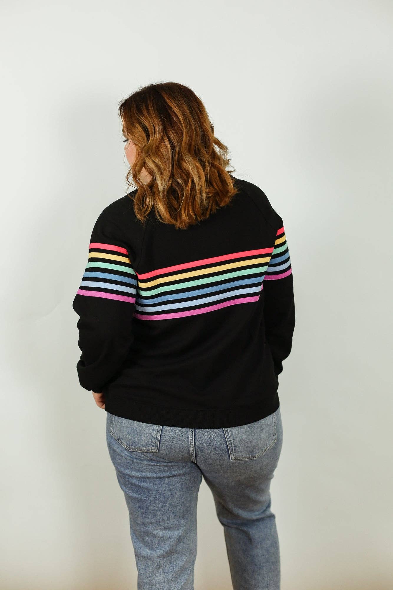 Six Stripe Invisible Zip Breastfeeding Sweatshirt