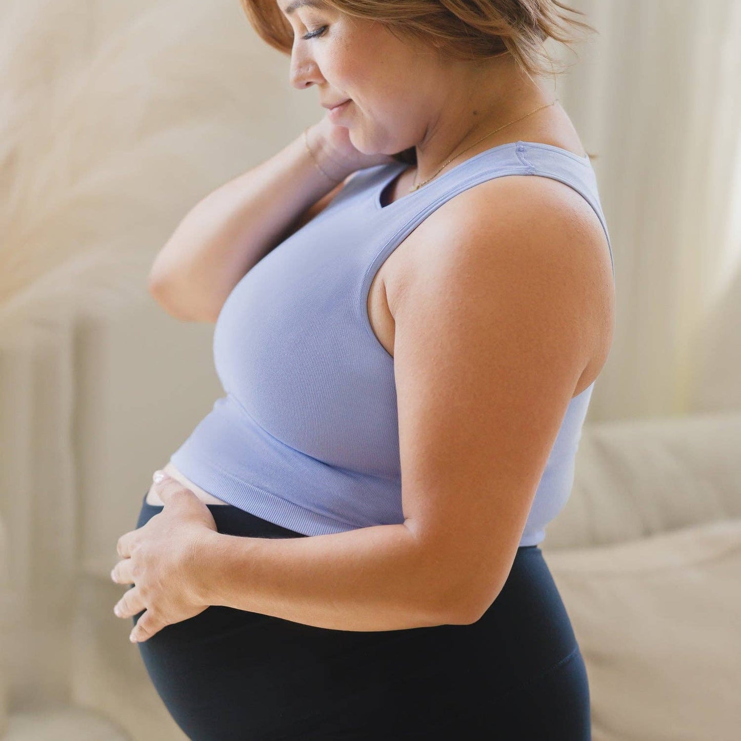 Kindred Bravely Sublime® Bamboo Maternity & Nursing Longline Bra Top | Blue Wisteria