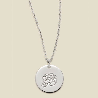 Birth Flower Necklace, 1/2"