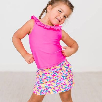 Girls Vibrant Neon Active Skort | Multi-Color