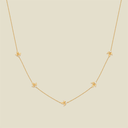 CZ Birth Flower Station Necklace | December