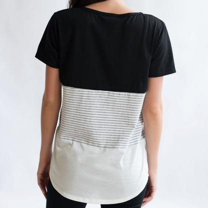Nursing Zipper T-Shirt | Black & White