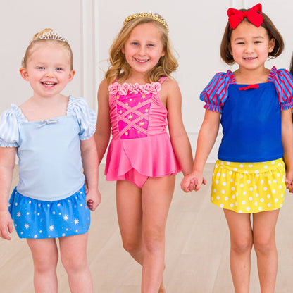 Royal Pink Princess Dress-Up Skirted One-Piece Swimsuit