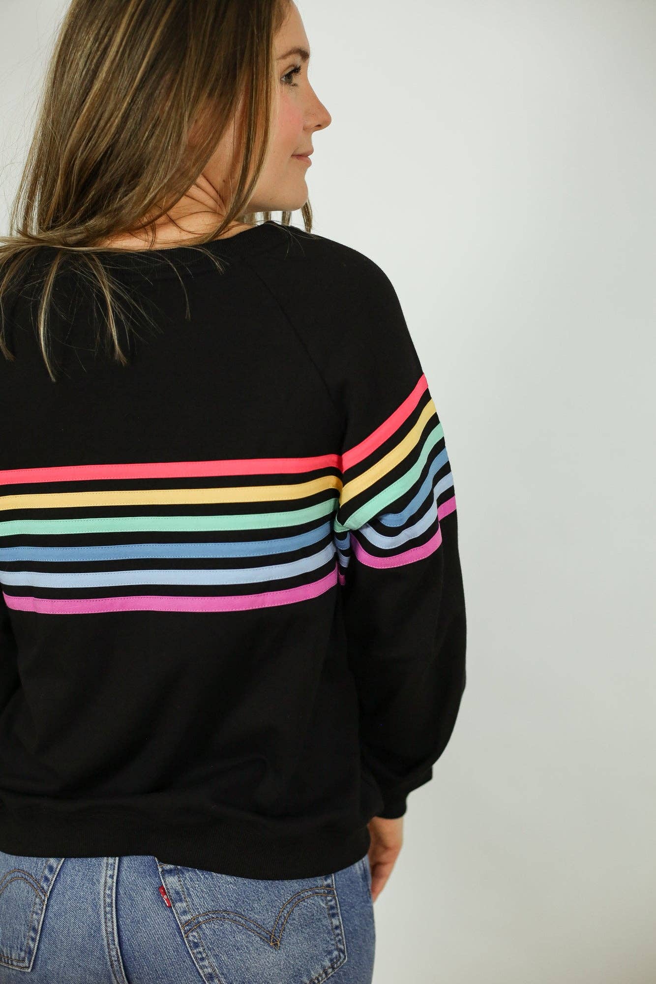 Six Stripe Invisible Zip Breastfeeding Sweatshirt