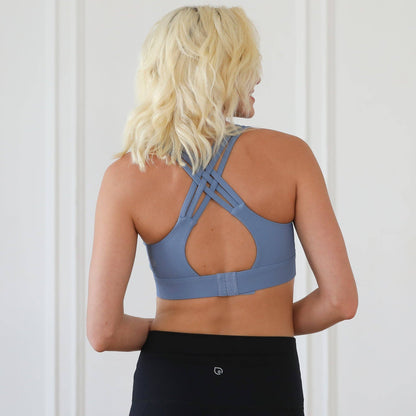 Chloé 4 Running Nursing & Pumping Sports Bra | Ribbed Lint Stone