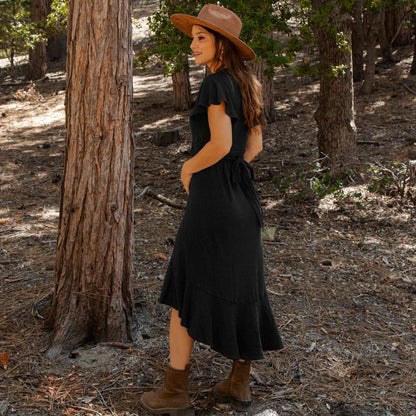 Ruffle Wrap Organic Dress | Eclipse
