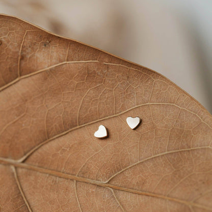 Tiny Heart Studs | 14kt Gold Fill