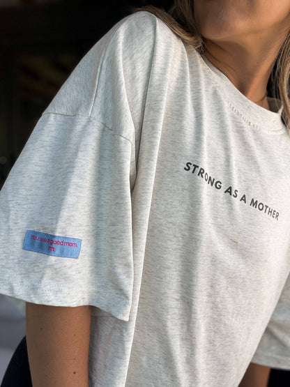 Strong as a mother® Crop T-shirt | Gray