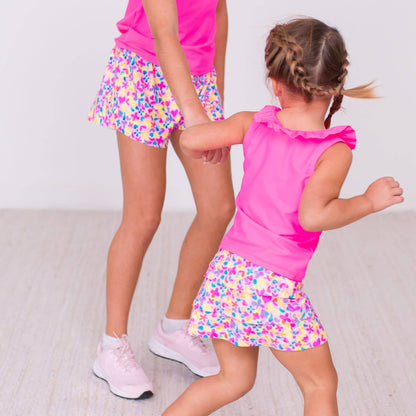Girls Vibrant Neon Active Skort | Multi-Color