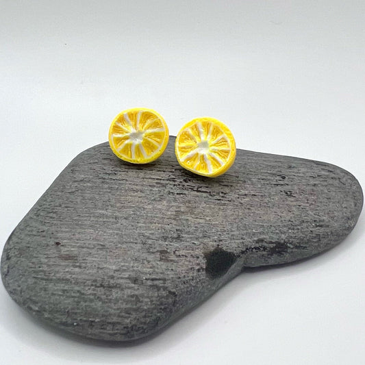 Lemon Clay Stud Earrings